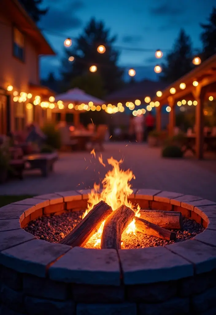 28 Backyard Fire Pit Ideas for Cozy Evenings Outside - 27. Fire Pit with Color-Changing Lights