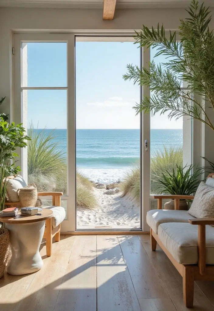 28 Backyard Living Spaces That Feel Like Outdoor Rooms 9. Coastal Retreat