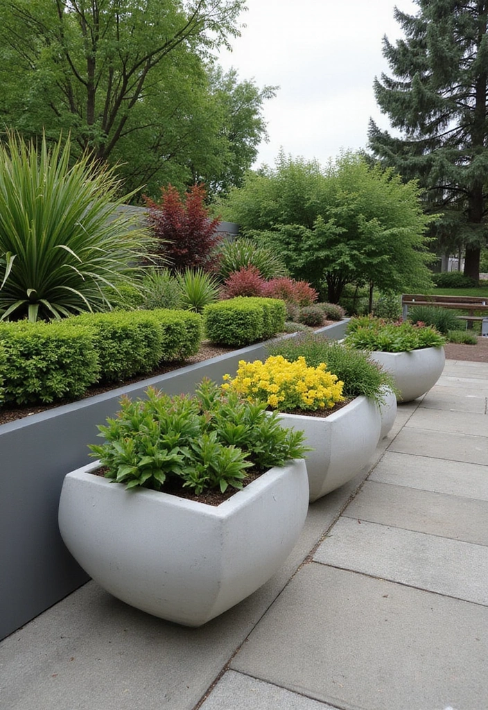 28 Backyard Modern Design Inspirations With Clean Lines 17 28 Backyard Modern Design Inspirations With Clean Lines 17. Geometric Planters