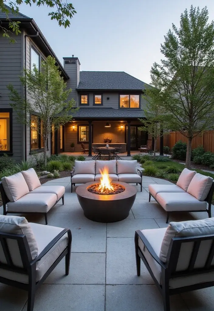 28 Backyard Modern Design Inspirations With Clean Lines 2 28 Backyard Modern Design Inspirations With Clean Lines 2. Sleek Fire Pit Area