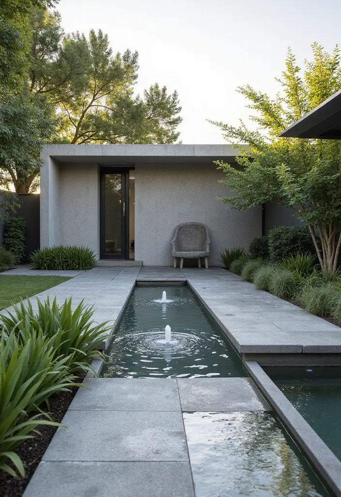 28 Backyard Modern Design Inspirations With Clean Lines 6 28 Backyard Modern Design Inspirations With Clean Lines 6. Integrated Water Features