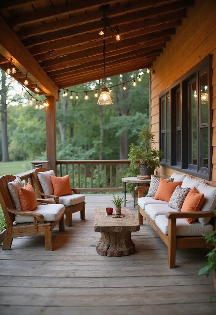 28 Backyard Porch Inspirations for Relaxing Afternoons - 1. Rustic Charm with Reclaimed Wood
