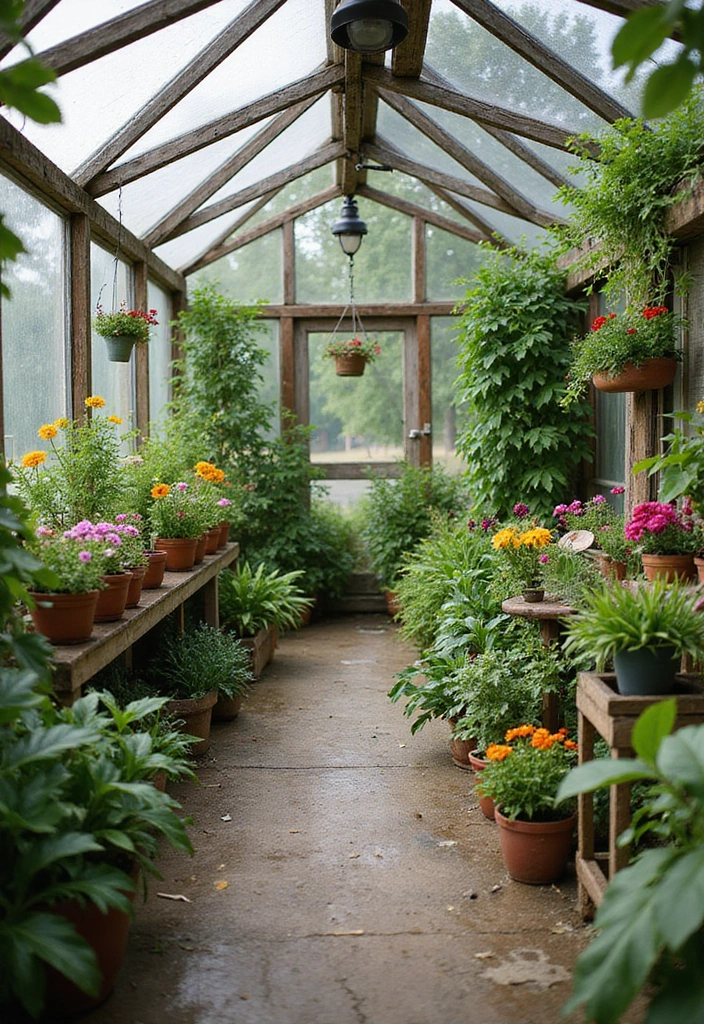 28 Backyard Porch Inspirations for Relaxing Afternoons - 11. Greenhouse Garden