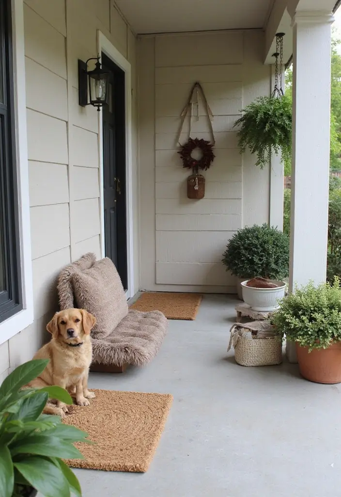 28 Backyard Porch Inspirations for Relaxing Afternoons - 19. Pet-Friendly Space
