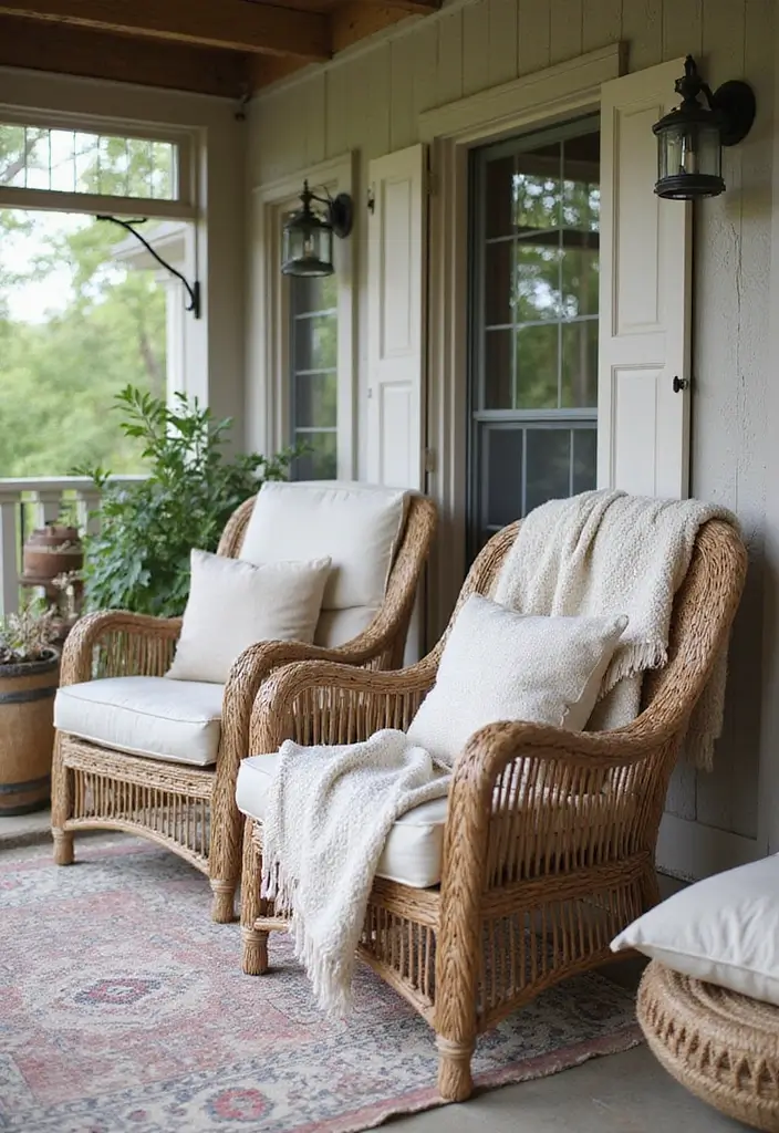 28 Backyard Porch Inspirations for Relaxing Afternoons - 23. Cozy Textiles for All Seasons