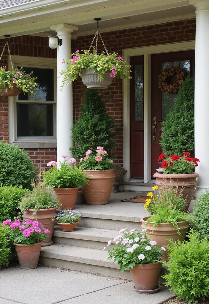 28 Backyard Porch Inspirations for Relaxing Afternoons - 28. Seasonal Floral Displays