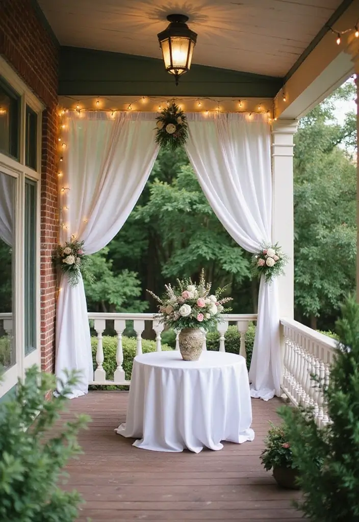 28 Backyard Porch Inspirations for Relaxing Afternoons - 9. Garden Party Elegance