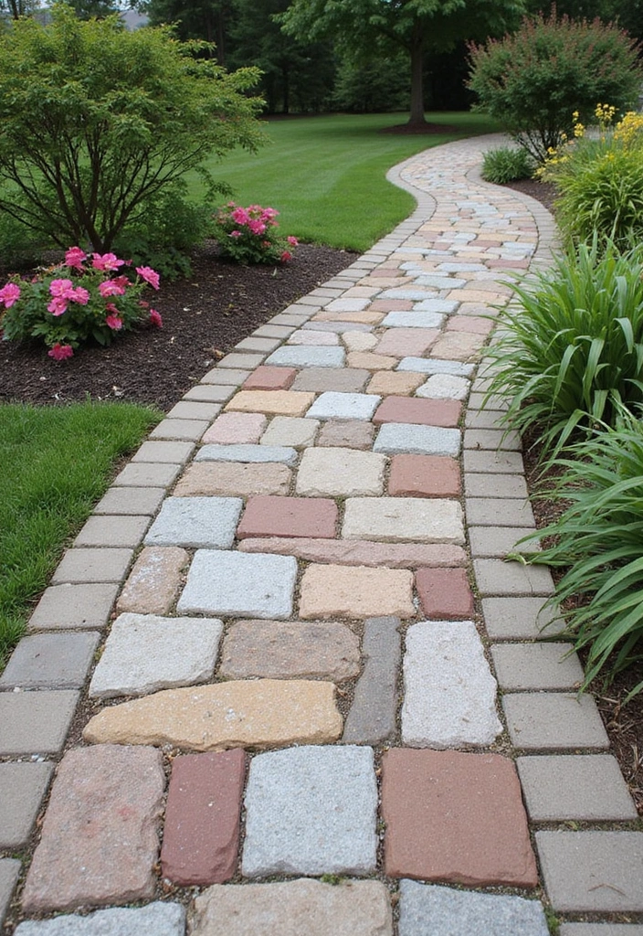 28 Backyard Sidewalk Designs That Elevate Curb Appeal 12 28 Backyard Sidewalk Designs That Elevate Curb Appeal - 12. Artistic Paver Layouts
