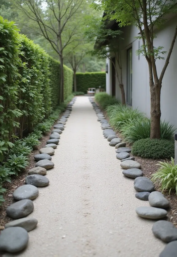 28 Backyard Sidewalk Designs That Elevate Curb Appeal 15 28 Backyard Sidewalk Designs That Elevate Curb Appeal - 15. Zen Sand Walkways