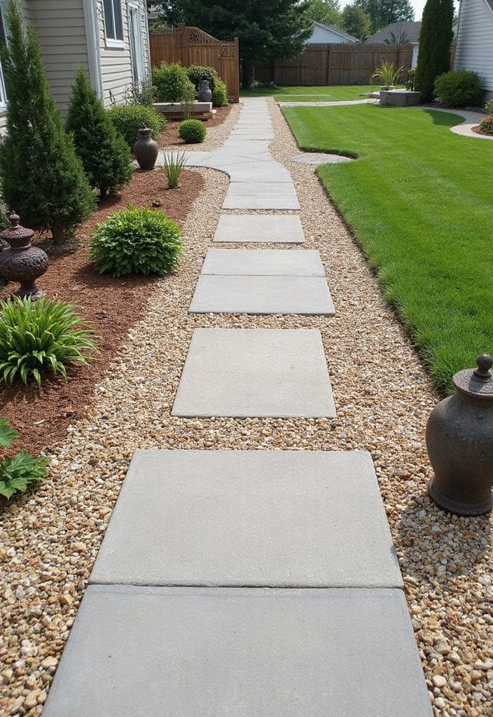 28 Backyard Sidewalk Designs That Elevate Curb Appeal 19 28 Backyard Sidewalk Designs That Elevate Curb Appeal - 19. Gravel and Paver Combinations