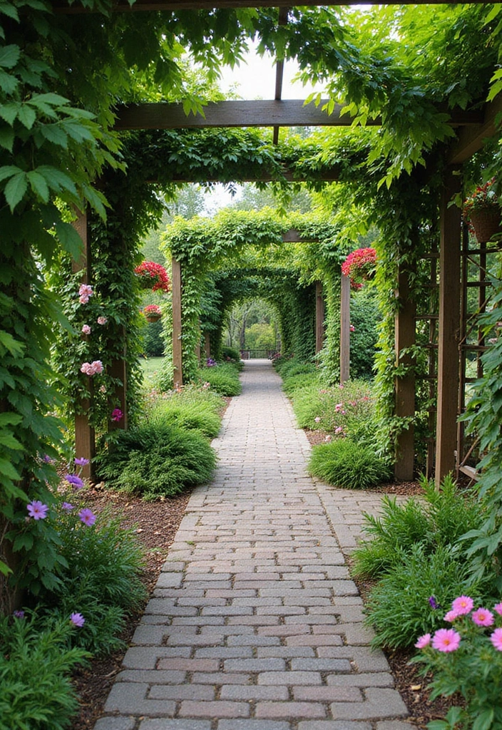 28 Backyard Sidewalk Designs That Elevate Curb Appeal 20 28 Backyard Sidewalk Designs That Elevate Curb Appeal - 20. Vertical Garden Pathways