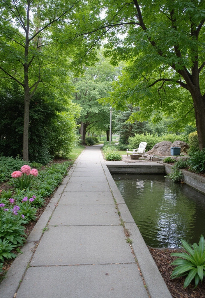 28 Backyard Sidewalk Designs That Elevate Curb Appeal 25 28 Backyard Sidewalk Designs That Elevate Curb Appeal - 25. Harmonious Water Features