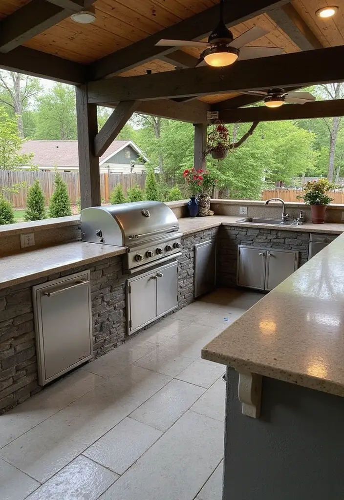 28 Cool Backyard Ideas That Impress Guests Instantly - 12. Outdoor Kitchen