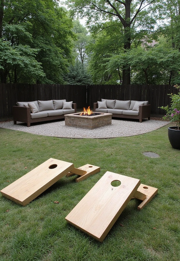 28 Cool Backyard Ideas That Impress Guests Instantly - 15. Outdoor Games Area
