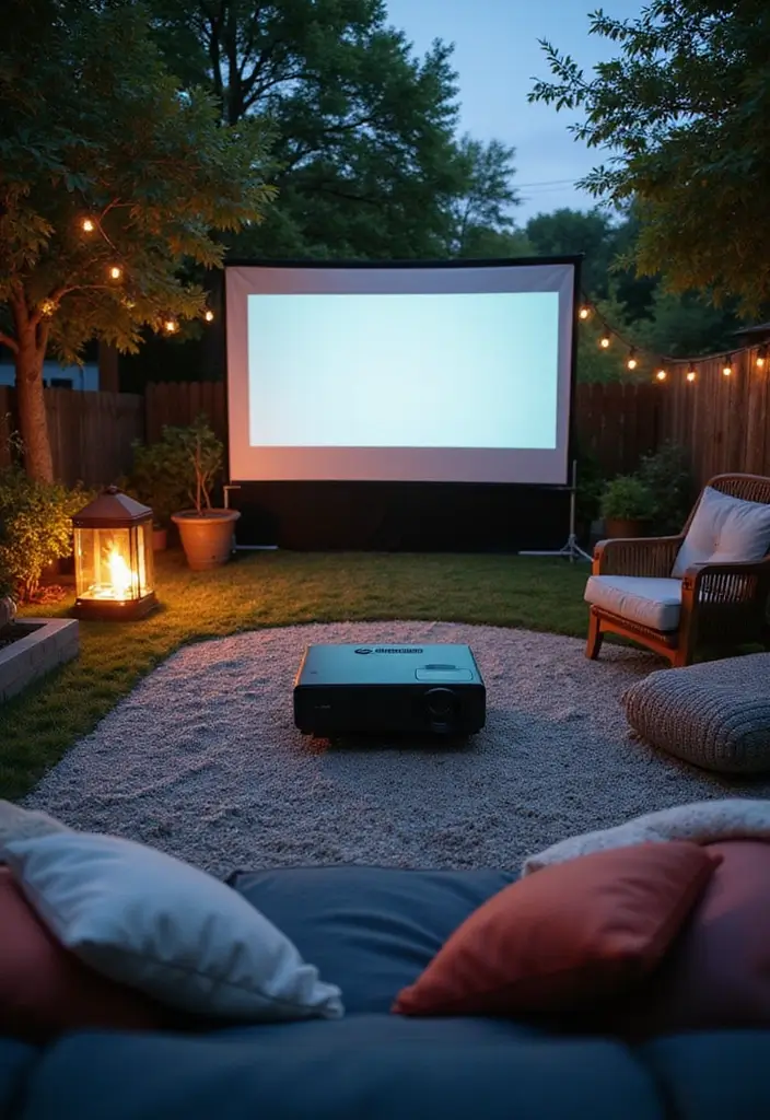 29 Aesthetic Backyard Designs Perfect for Pinterest Boards - 10. Outdoor Movie Setup