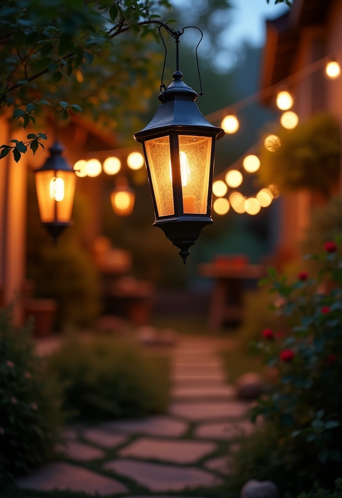 29 Aesthetic Backyard Designs Perfect for Pinterest Boards - 13. Vintage Lighting Fixtures