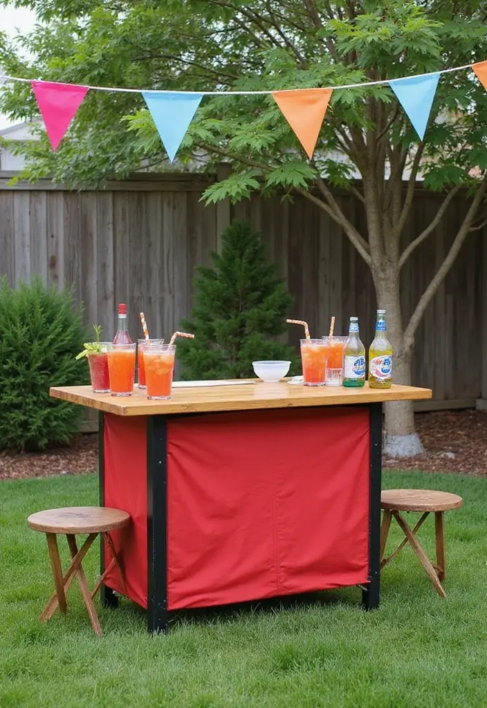 29 Aesthetic Backyard Designs Perfect for Pinterest Boards - 27. Portable Outdoor Bar