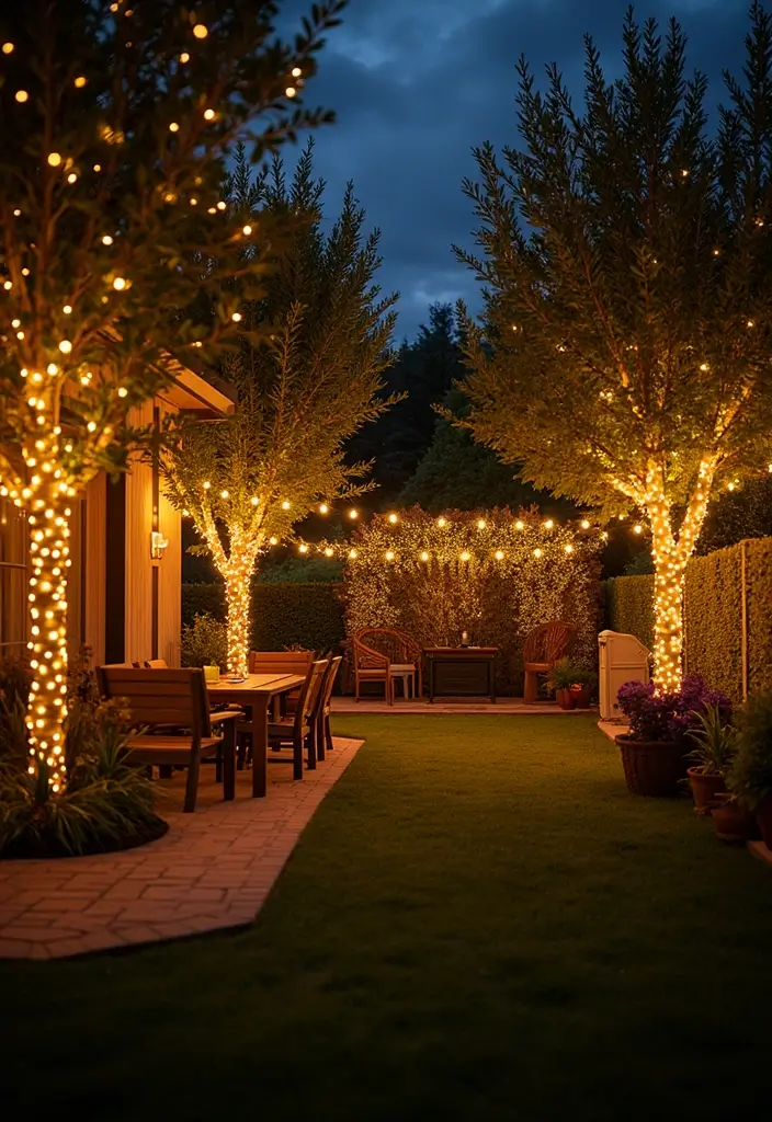 29 Aesthetic Backyard Designs Perfect for Pinterest Boards - 5. Fairy Light Wonderland