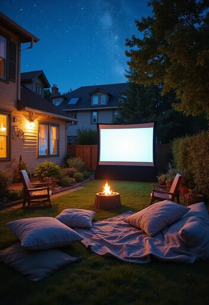 29 Backyard DIY Ideas That Save Money and Look Amazing - 15. DIY Outdoor Movie Screen