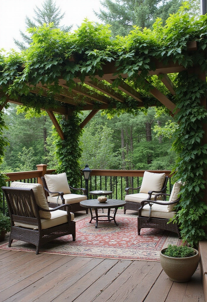 29 Backyard Deck Ideas That Extend Outdoor Living - 11. Pergola with Climbing Plants
