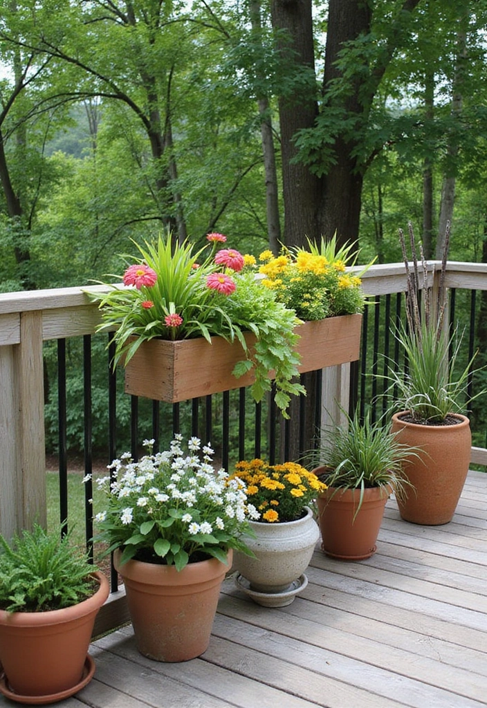 29 Backyard Deck Ideas That Extend Outdoor Living - 21. Plant Containers