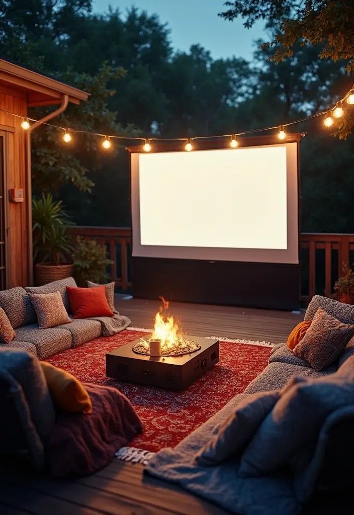 29 Backyard Deck Ideas That Extend Outdoor Living - 27. Outdoor Movie Area