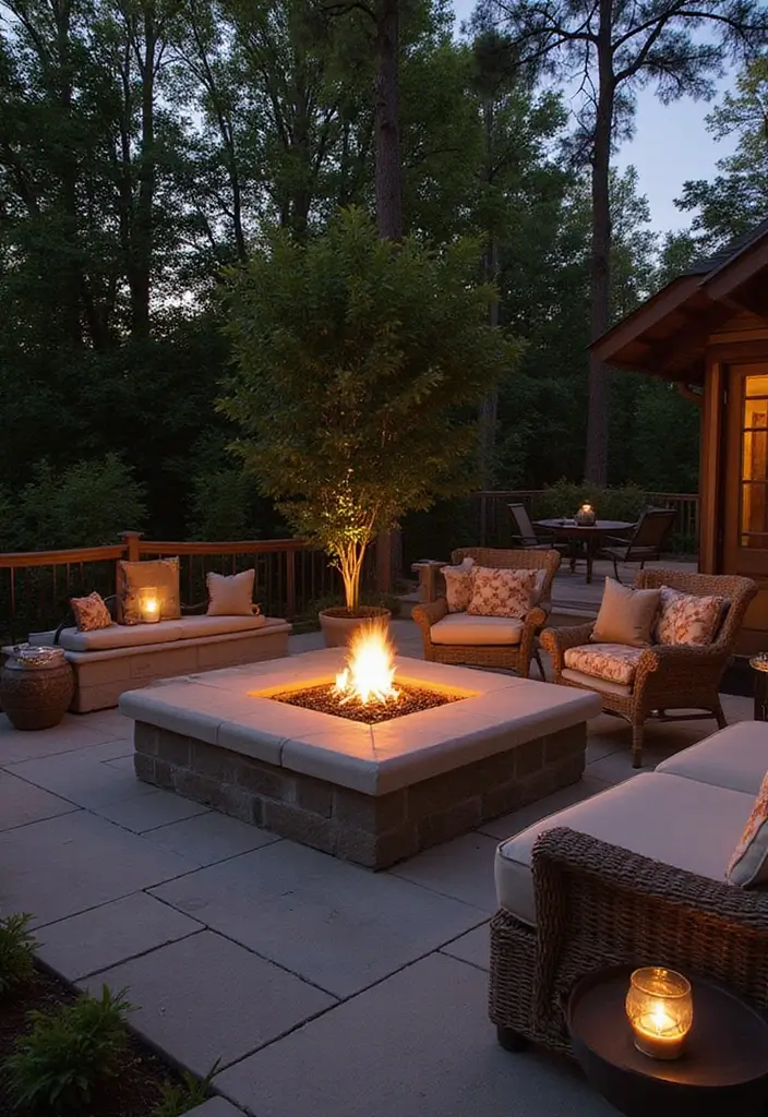29 Backyard Firepit Area Inspirations That Glow at Night - 15. Elevated Firepit Deck