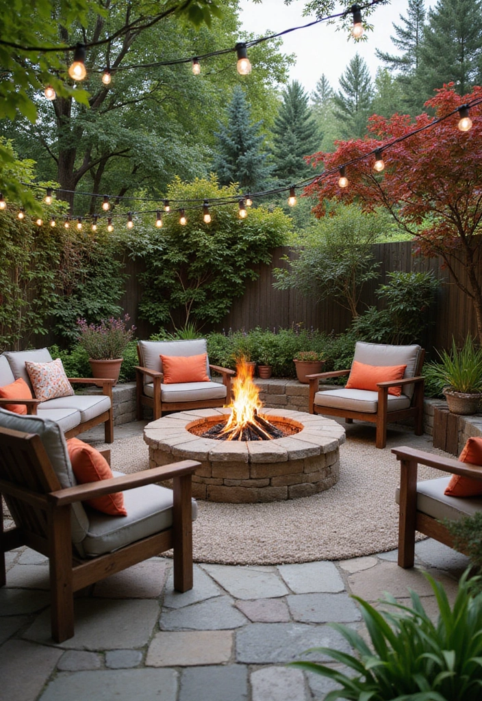 29 Backyard Firepit Area Inspirations That Glow at Night - 18. Firepit Garden Seating