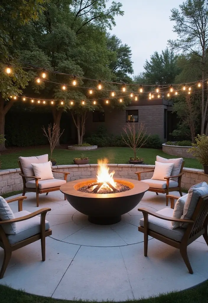 29 Backyard Firepit Area Inspirations That Glow at Night - 2. Modern Minimalist Design
