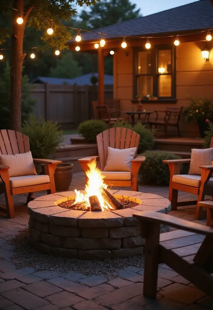 29 Backyard Firepit Area Inspirations That Glow at Night - 26. Pet-Friendly Firepit Area