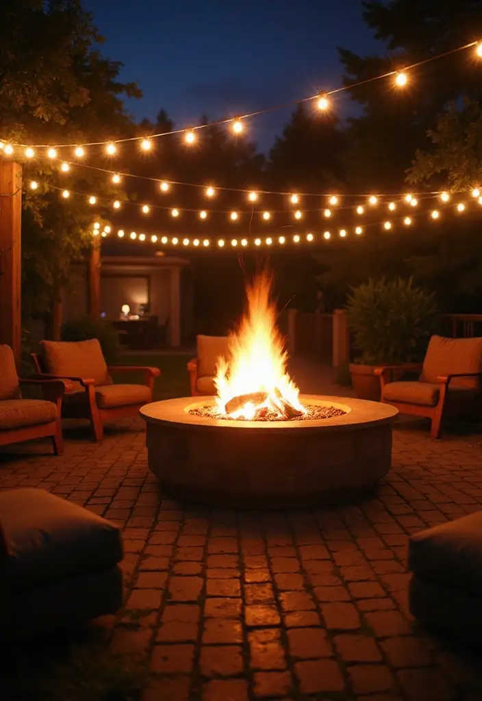 29 Backyard Firepit Area Inspirations That Glow at Night - 28. Warm Glow Firepit Area