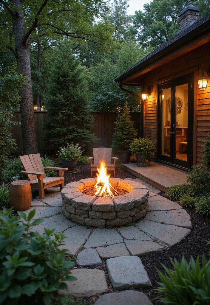 29 Backyard Firepit Area Inspirations That Glow at Night - 6. Eco-Friendly Firepit