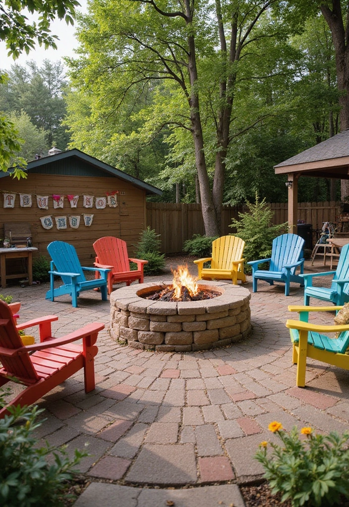 29 Backyard Firepit Area Inspirations That Glow at Night - 9. Family-Friendly Firepit Setup