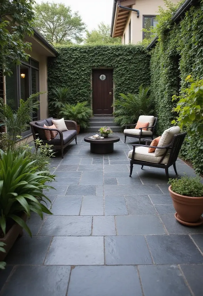 29 Backyard Flooring Inspirations That Elevate Outdoor Design 20 29 Backyard Flooring Inspirations That Elevate Outdoor Design - 20. Charcoal Slate