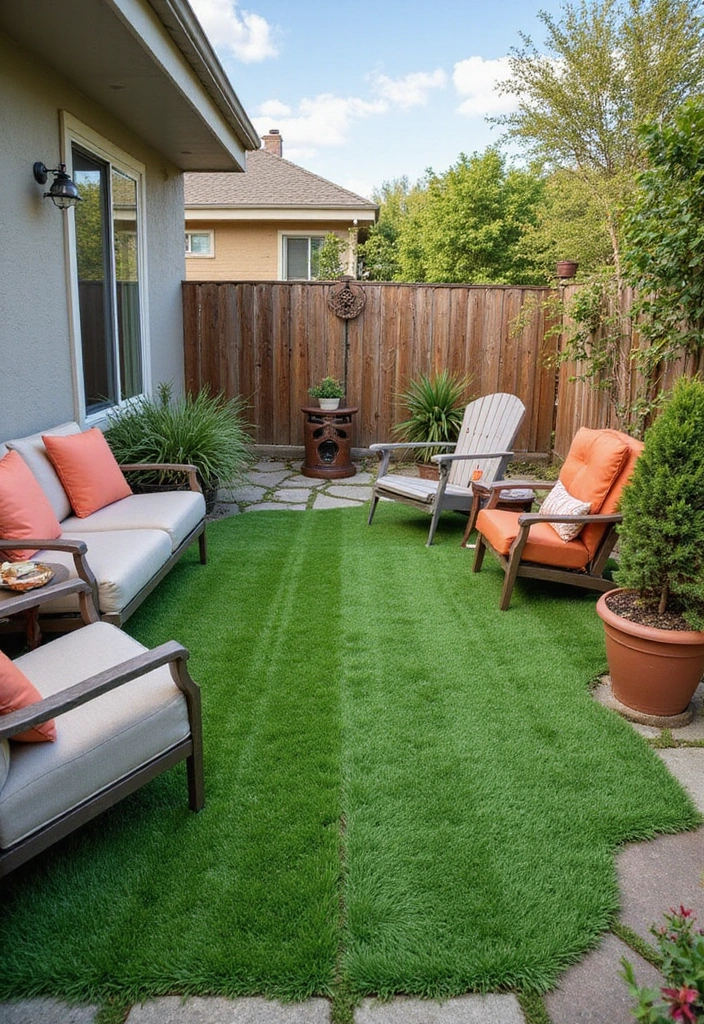 29 Backyard Flooring Inspirations That Elevate Outdoor Design 23 29 Backyard Flooring Inspirations That Elevate Outdoor Design - 23. Faux Grass Tiles