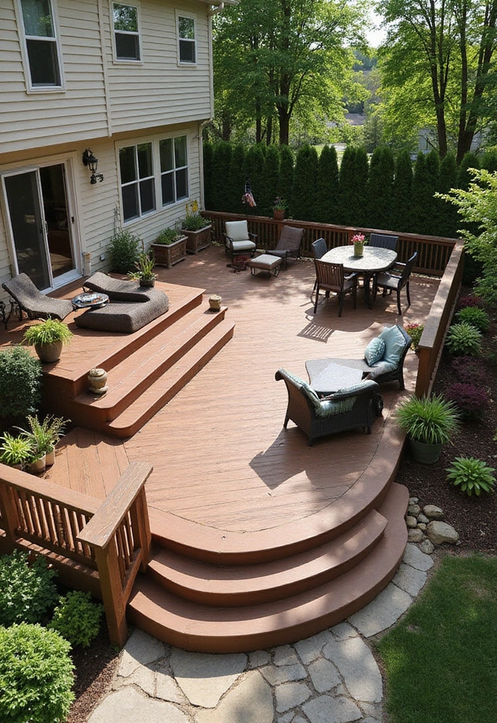 29 Paved Backyard Ideas That Upgrade Outdoor Living 11 29 Paved Backyard Ideas That Upgrade Outdoor Living 11. Multi level Decking