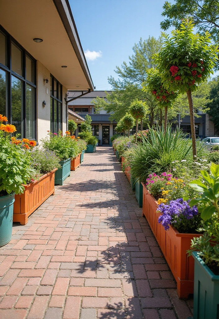 29 Paved Backyard Ideas That Upgrade Outdoor Living 25 29 Paved Backyard Ideas That Upgrade Outdoor Living 25. Colorful Planter Boxes