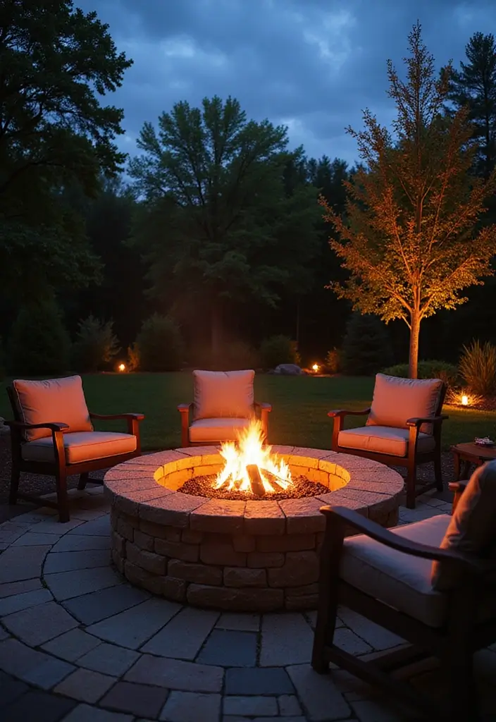 29 Paved Backyard Ideas That Upgrade Outdoor Living 7 29 Paved Backyard Ideas That Upgrade Outdoor Living 7. Stone Fire Pit Area