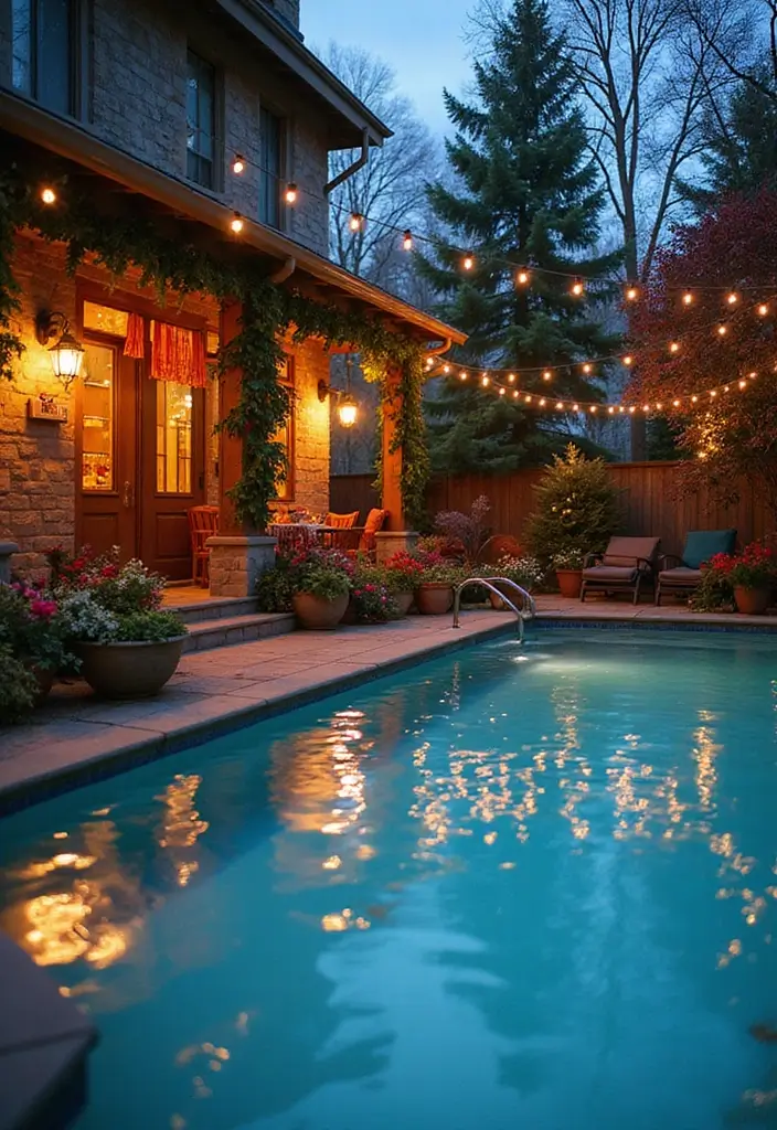 29 Pool Backyard Inspirations That Feel Like a Paradise 28 29 Pool Backyard Inspirations That Feel Like a Paradise 28. Seasonal Decor