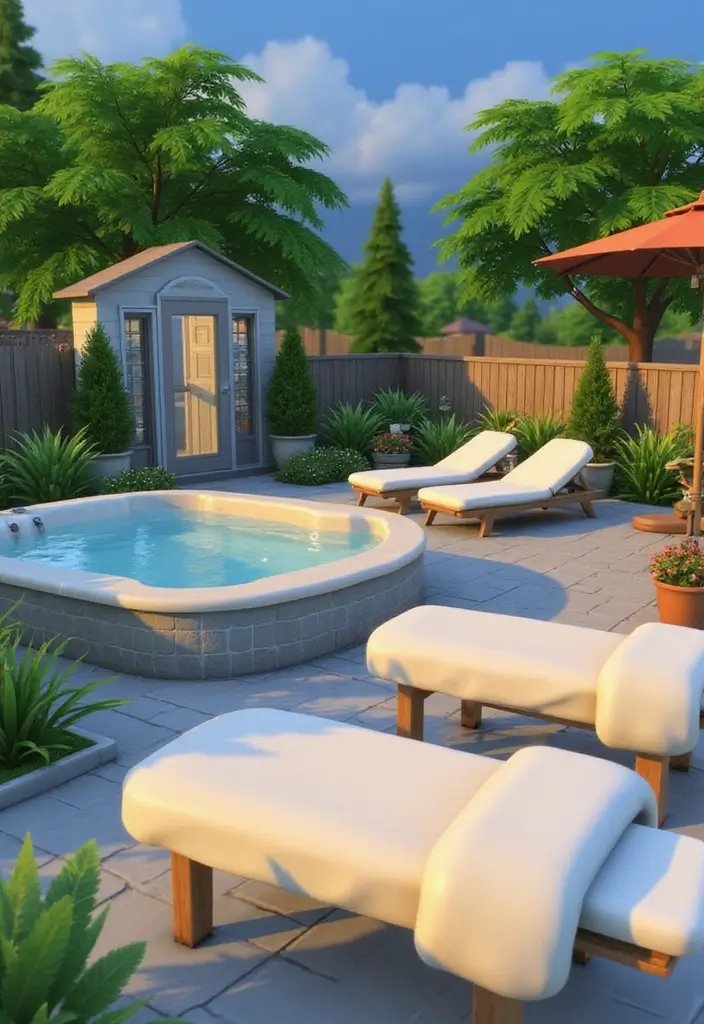 29 Sims 4 Backyard Ideas That Are Creative and Playful 22. Relaxing Spa Area