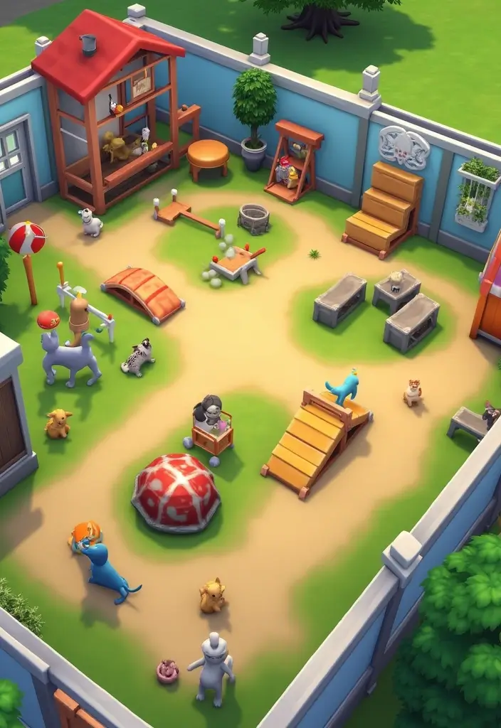 29 Sims 4 Backyard Ideas That Are Creative and Playful 25. Interactive Pet Space