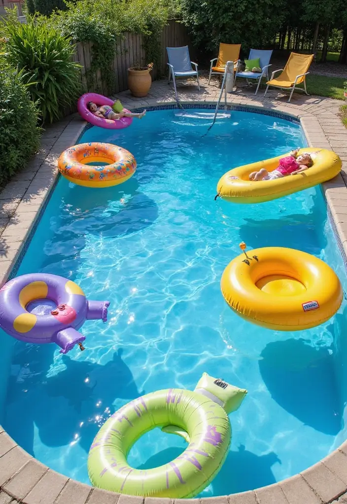 30 Backyard Above Ground Pool Ideas That Look High-End 30 30 Backyard Above Ground Pool Ideas That Look High End 30. Fun Floating Elements