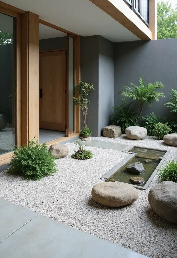 30 Backyard Cement Patio Designs That Feel Modern - 11. Zen Gardens
