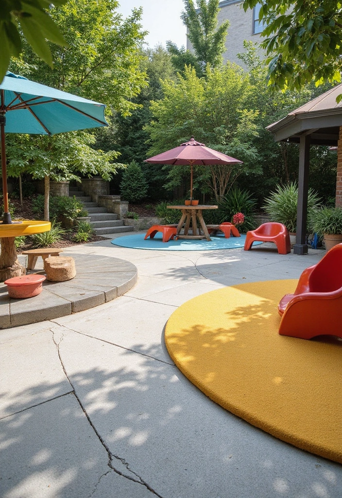 30 Backyard Cement Patio Designs That Feel Modern - 27. Play Areas for Kids