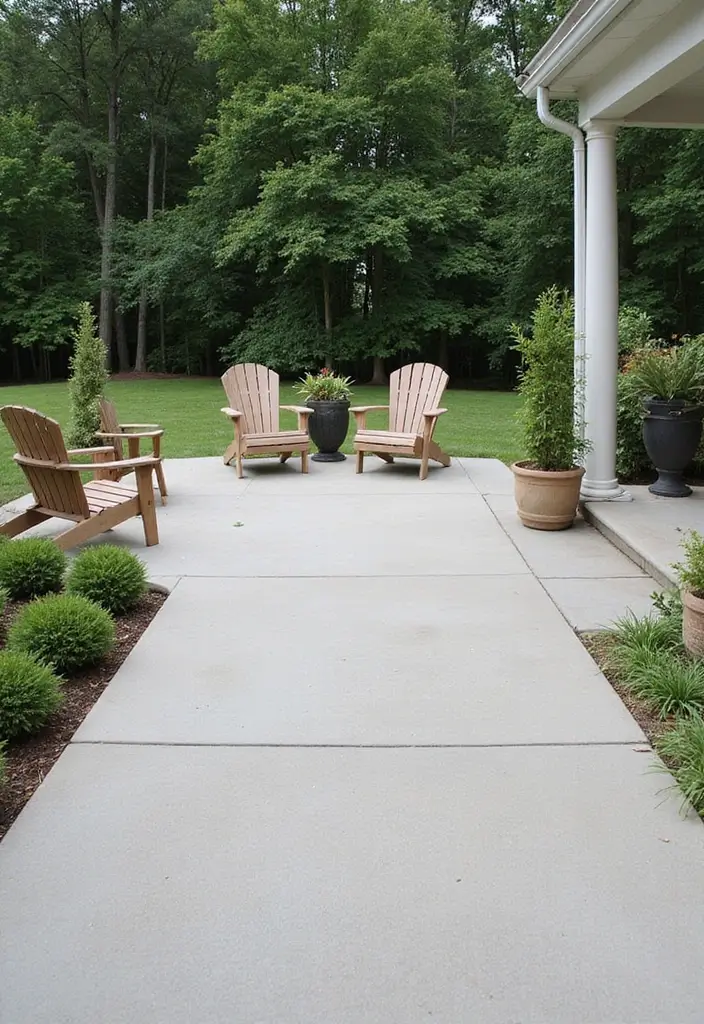 30 Backyard Cement Patio Designs That Feel Modern - 3. Minimalistic Vibes