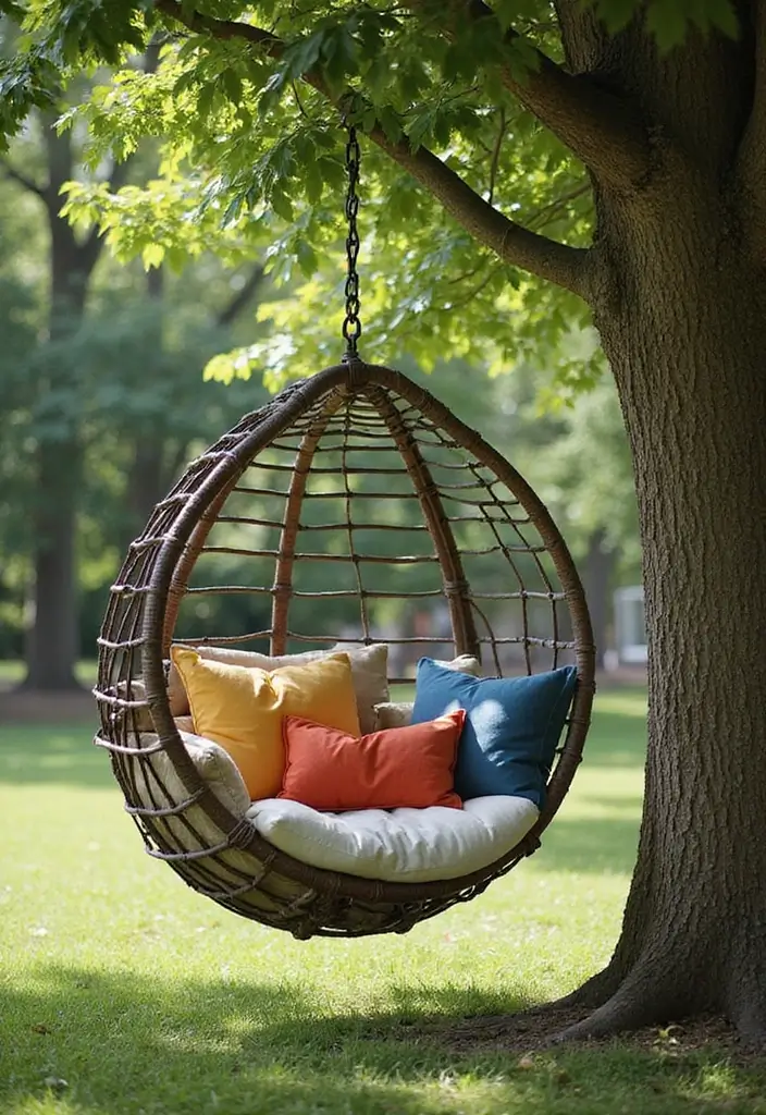 30 Backyard Patio Ideas on a Budget That Look Expensive - 10. Hanging Chair
