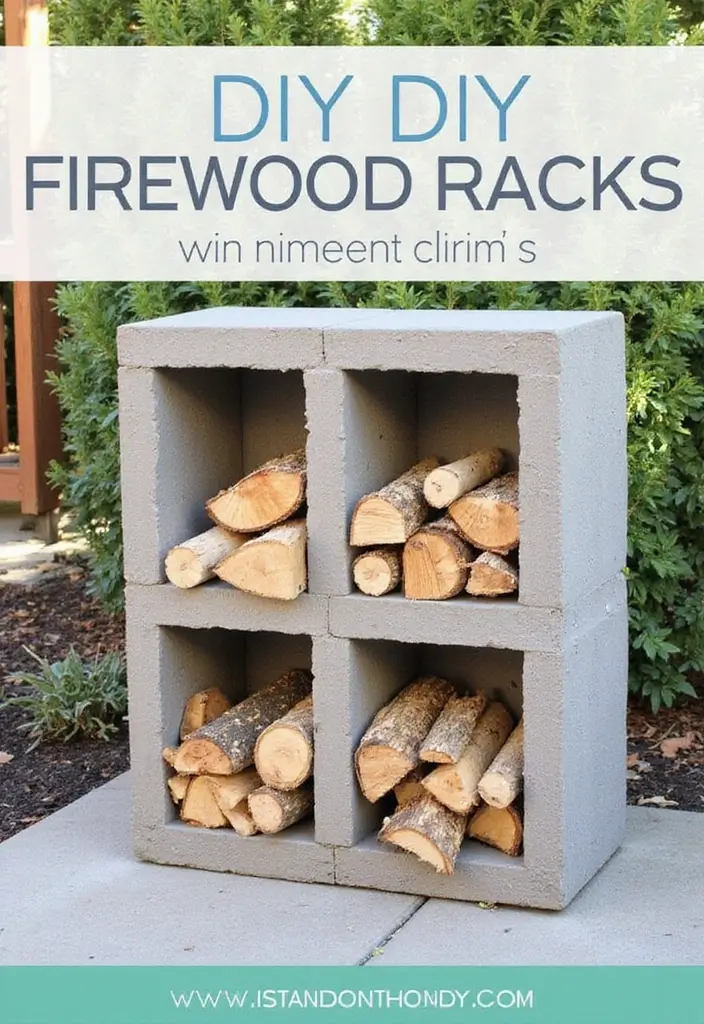 30 Backyard Patio Ideas on a Budget That Look Expensive - 12. DIY Firewood Rack