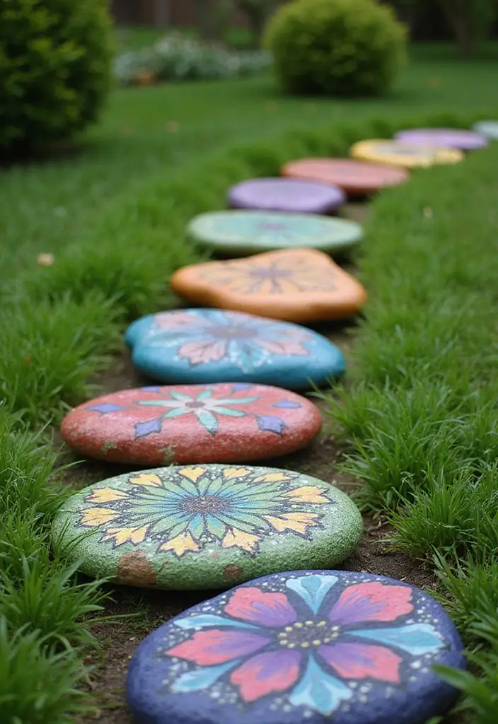 30 Backyard Patio Ideas on a Budget That Look Expensive - 13. Decorative Garden Stones