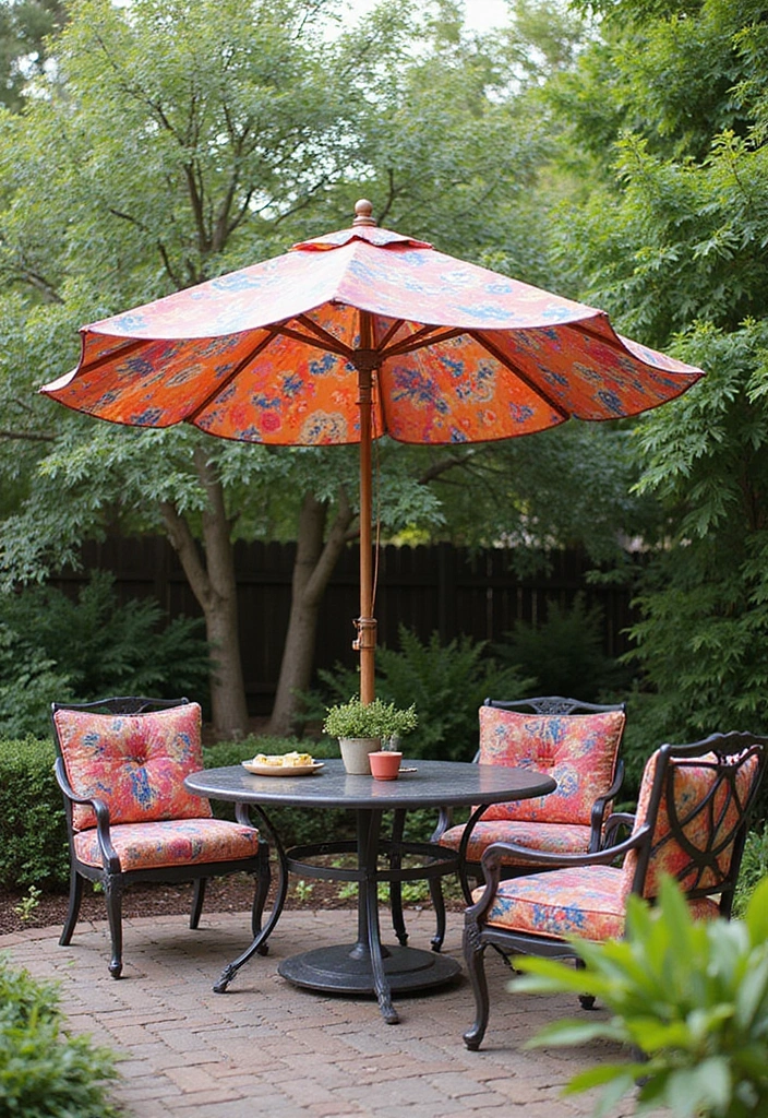 30 Backyard Patio Ideas on a Budget That Look Expensive - 14. Patio Umbrella Makeover