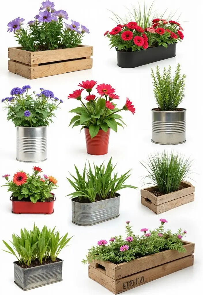 30 Backyard Patio Ideas on a Budget That Look Expensive - 4. Upcycled Planters